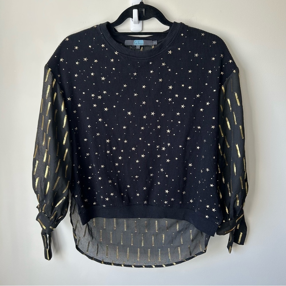 Eva Franco Black and Gold Star Blouse